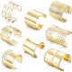 8Pcs Gold Cuff Bangle Bracelets For Women Girls Hypoallergenic Open Wide Wire Bracelets Arm Cuff Adjustable Wrist Jewelry Set